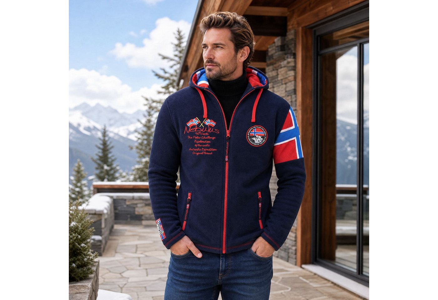 Nebulus Fleecejacke KINLEY, Q1735 - Herren, navy, XXL – Bild 3 von 5