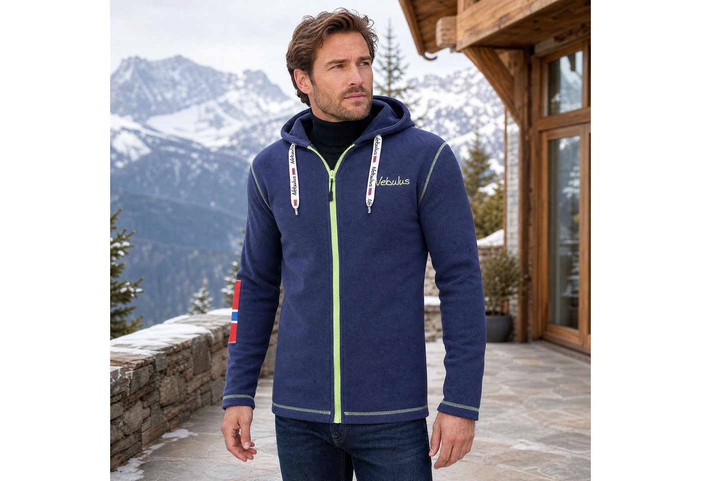 Nebulus Fleecejacke NORDAST, P6712 - Herren, navy-lime, 3XL – Bild 5 von 5