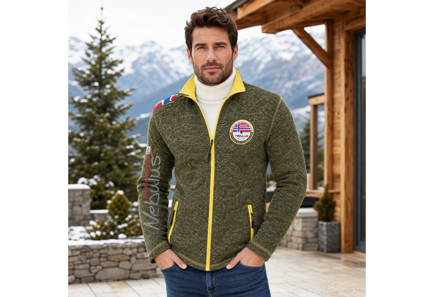 Nebulus Fleecejacke NORKY, P4941 - Herren, grün meliert, S – Bild 3 von 5
