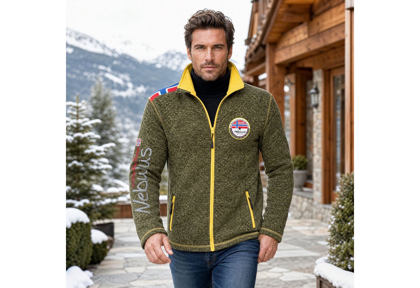 Nebulus Fleecejacke NORKY, P4941 - Herren, grün meliert, S – Bild 4 von 5