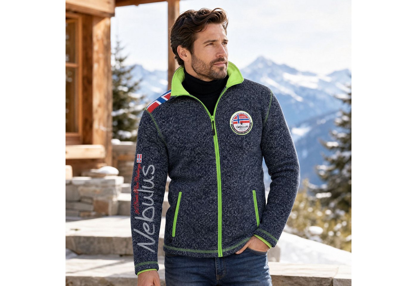 Nebulus Fleecejacke NORKY, P4942 - Herren, navy meliert, M – Bild 5 von 5