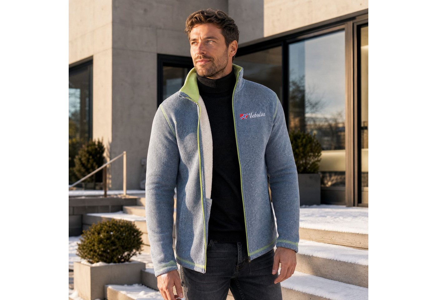 Nebulus Fleecejacke ONEGA, P5521 - Herren, hellblau, L – Bild 4 von 5