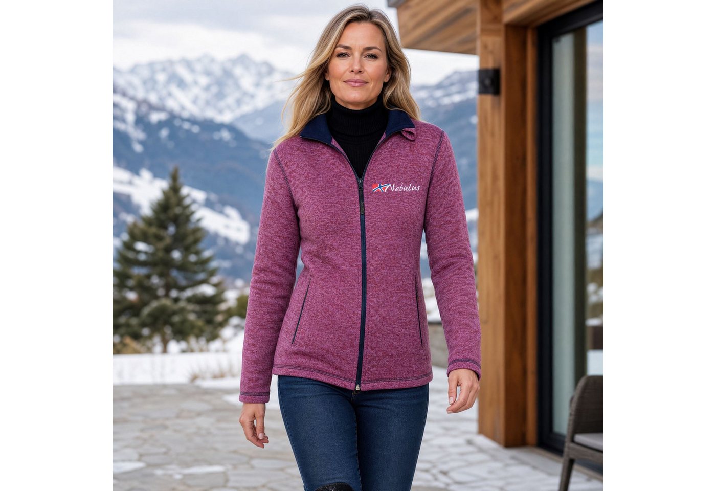 Nebulus Fleecejacke TANNA, P5193 - Damen, lila-navy, XL/42 – Bild 5 von 5
