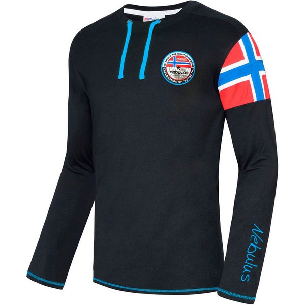 Nebulus Langarmshirt FRERK, P6670 - Herren, schwarz-kobalt, XL