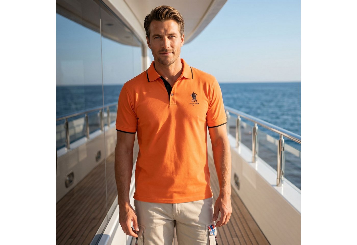 Nebulus Poloshirt SINES, F101 - Herren, orange, XXL – Bild 5 von 5