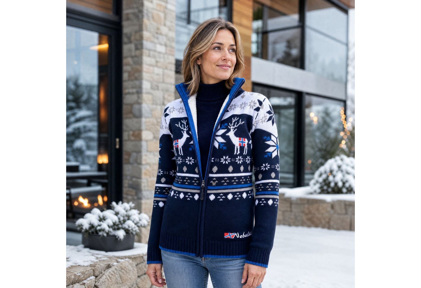 Nebulus Pullover & Shorts SVERRE, P6006 - Damen, navy-weiß, XL/42 – Bild 4 von 5