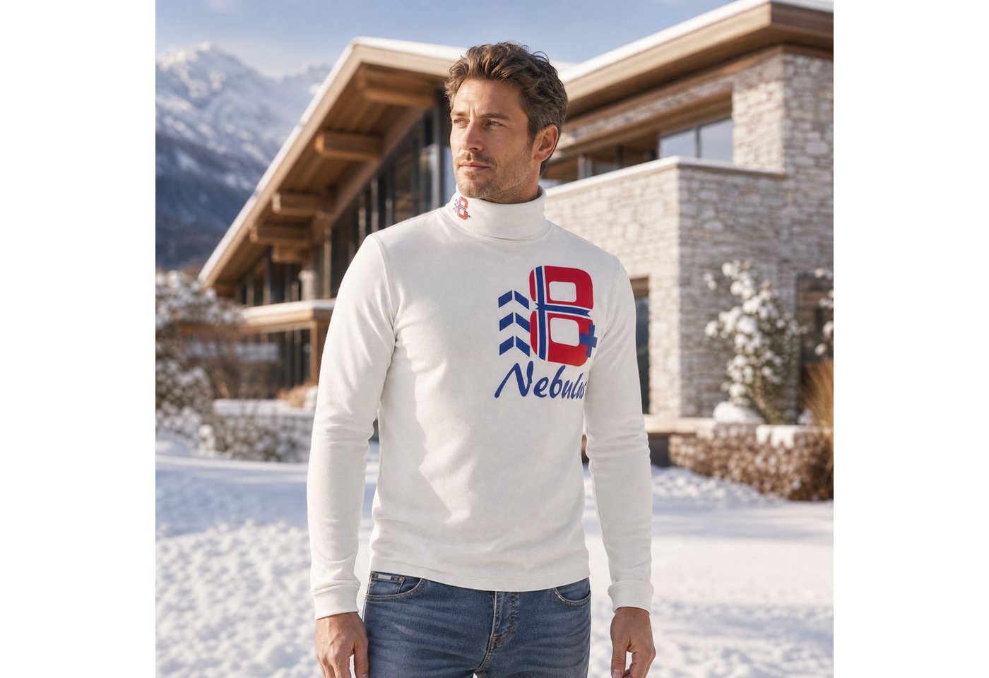 Nebulus Rollkragenpullover EMAN, P2422 - Herren, weiß, L – Bild 5 von 5
