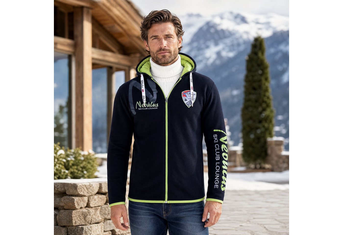 Nebulus Sweatjacke CLUBLOUNGE, P6380 - Herren, schwarz, XXL – Bild 5 von 5