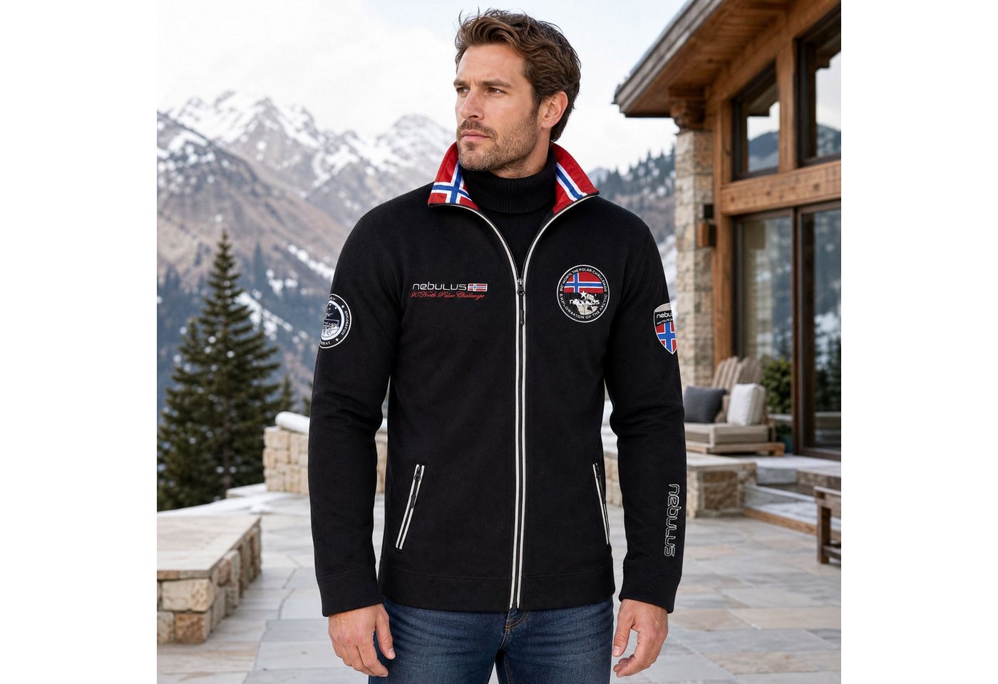 Nebulus Sweatjacke COMEBACK, P4116 - Herren, schwarz, XXL – Bild 4 von 5