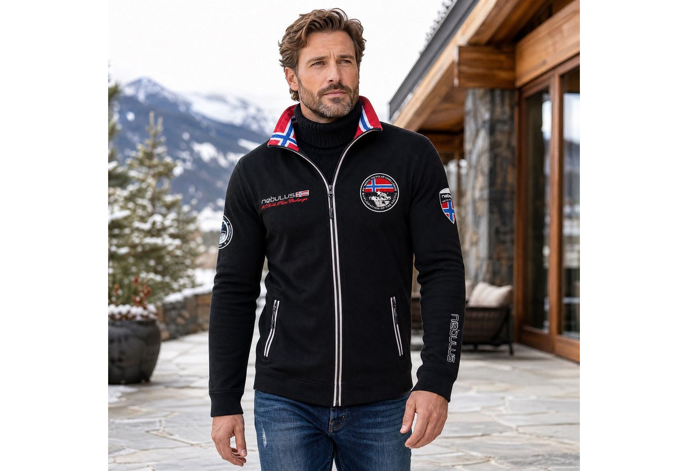 Nebulus Sweatjacke COMEBACK, P4116 - Herren, schwarz, XXL – Bild 5 von 5