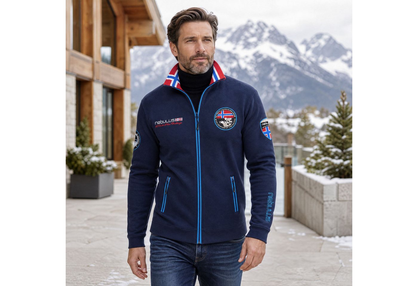 Nebulus Sweatjacke COMEBACK, P4117 - Herren, navy, XL – Bild 5 von 5