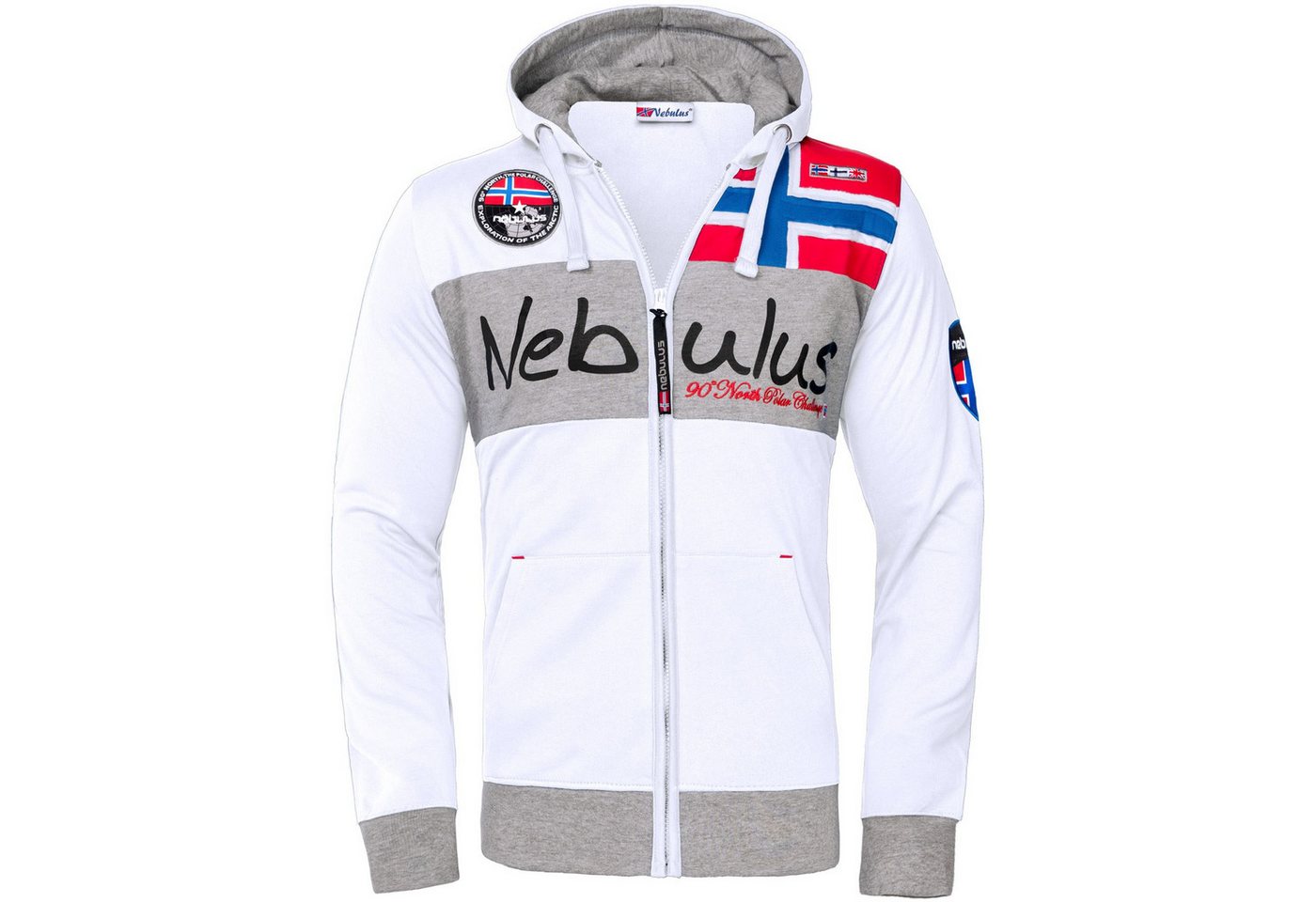 Nebulus Sweatjacke NAPA, Q1382 - Herren, weiß, L – Bild 2 von 5