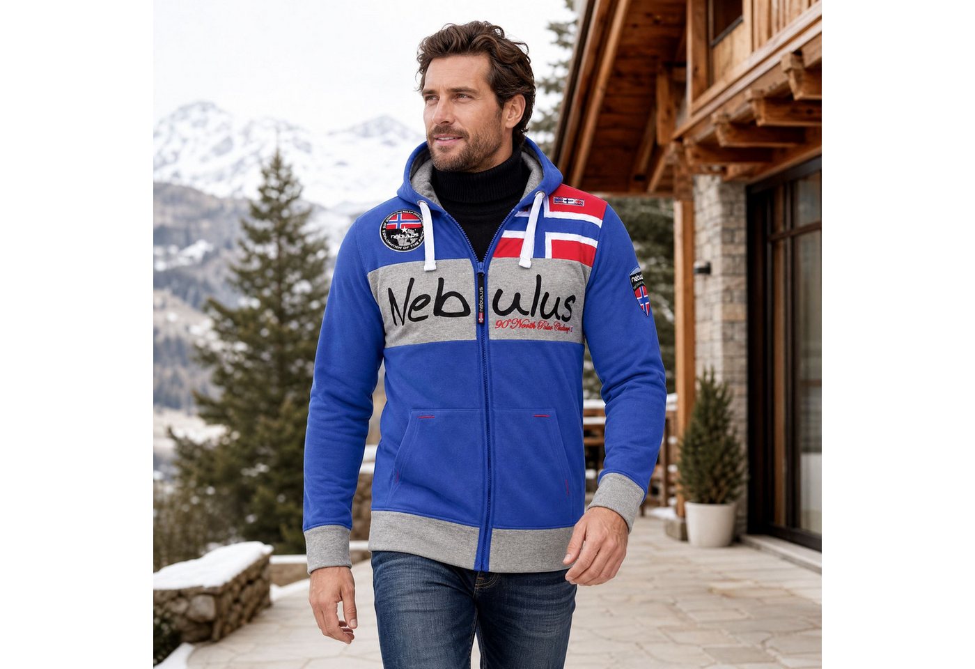 Nebulus Sweatjacke NAPA, Q757 - Herren, kobaltblau, L – Bild 4 von 5
