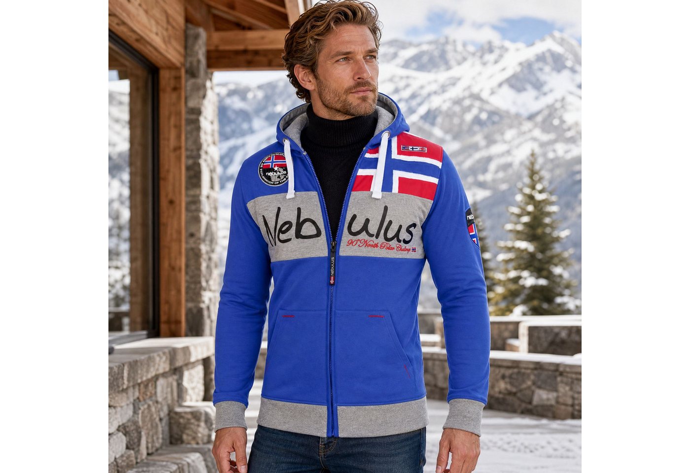 Nebulus Sweatjacke NAPA, Q757 - Herren, kobaltblau, L – Bild 5 von 5