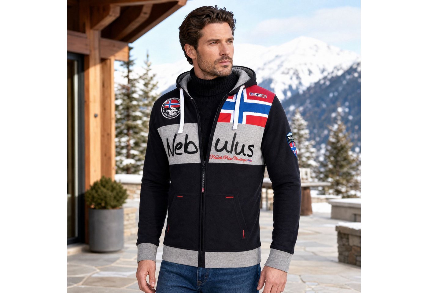 Nebulus Sweatjacke NAPA, Q756 - Herren, schwarz, XL – Bild 3 von 5