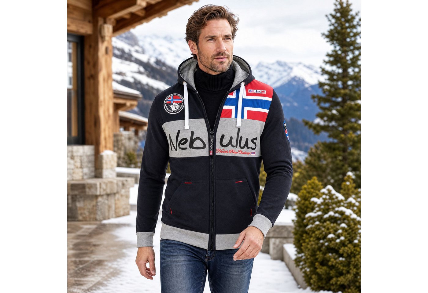 Nebulus Sweatjacke NAPA, Q756 - Herren, schwarz, XL – Bild 4 von 5