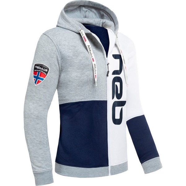 Nebulus Sweatjacke NEBSTER, P6111 - Herren, navy-weiß-grau, L
