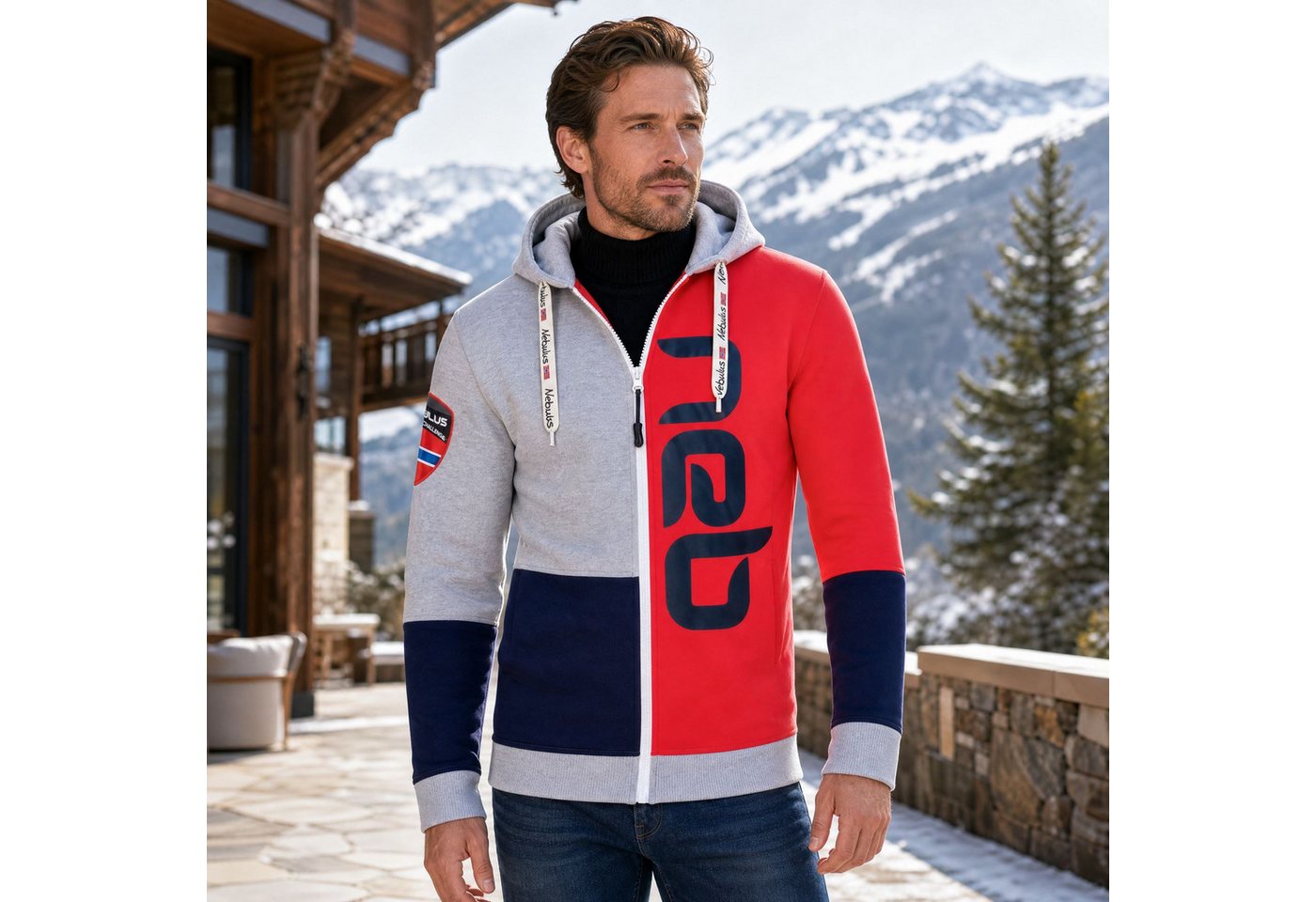 Nebulus Sweatjacke NEBSTER, P6110 - Herren, navy-rot-grau, L – Bild 4 von 5