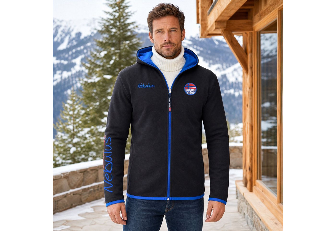 Nebulus Sweatjacke NORTIS, P6550 - Herren, schwarz-kobalt, XL – Bild 3 von 5