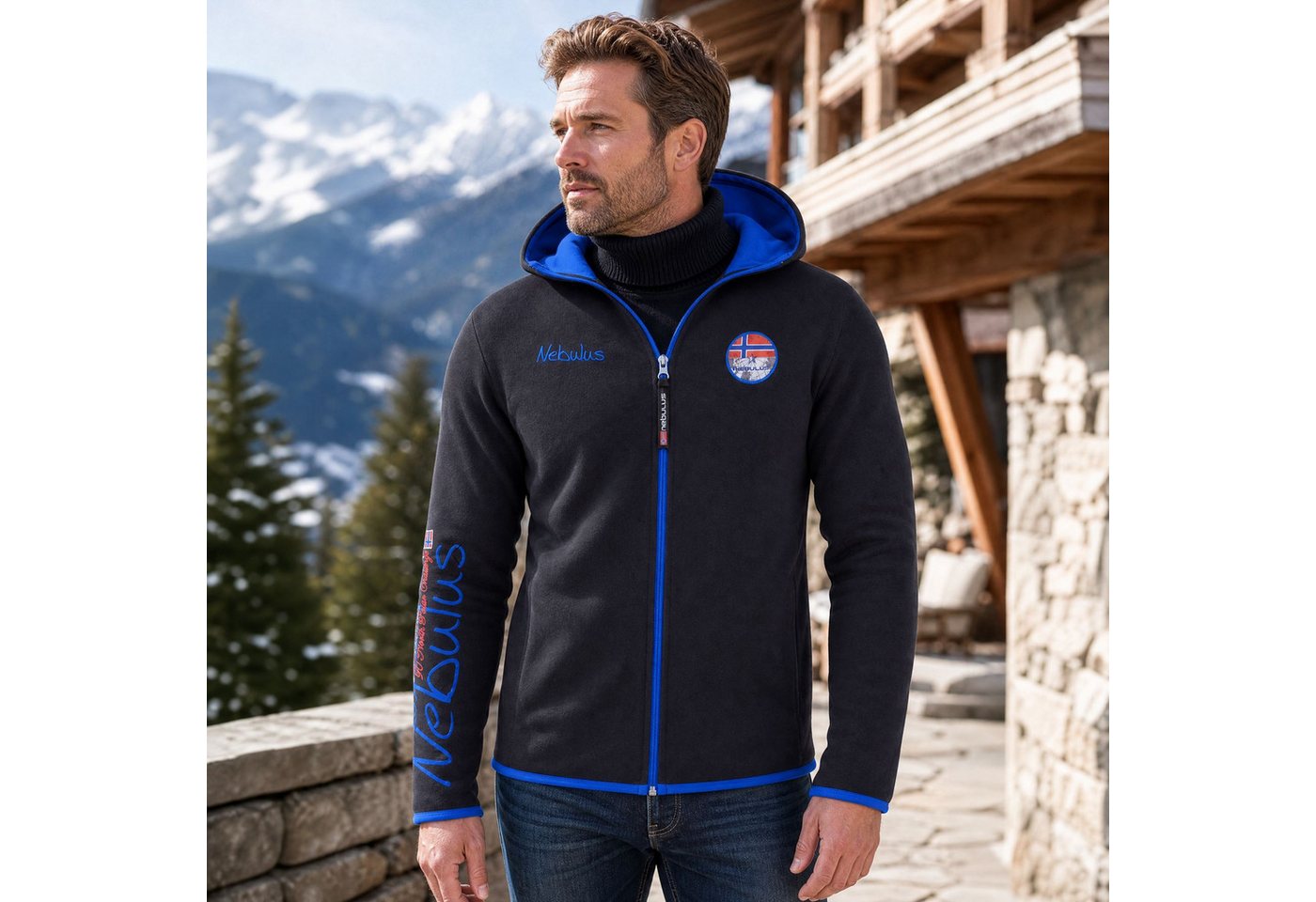 Nebulus Sweatjacke NORTIS, P6550 - Herren, schwarz-kobalt, XL – Bild 5 von 5