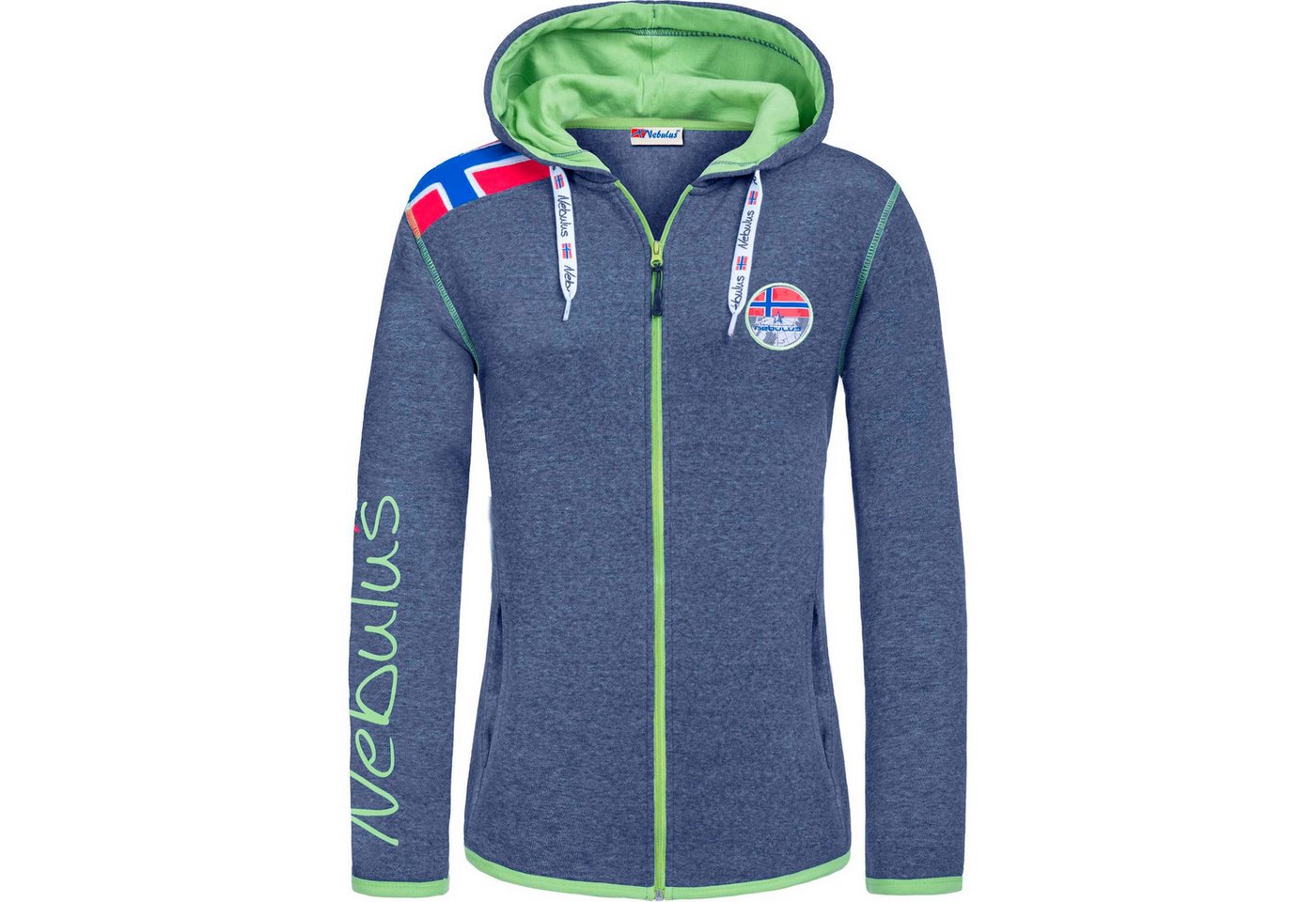Nebulus Sweatjacke TURIOL, P6534 - Damen, navy-lime, XXL/44 – Bild 2 von 5
