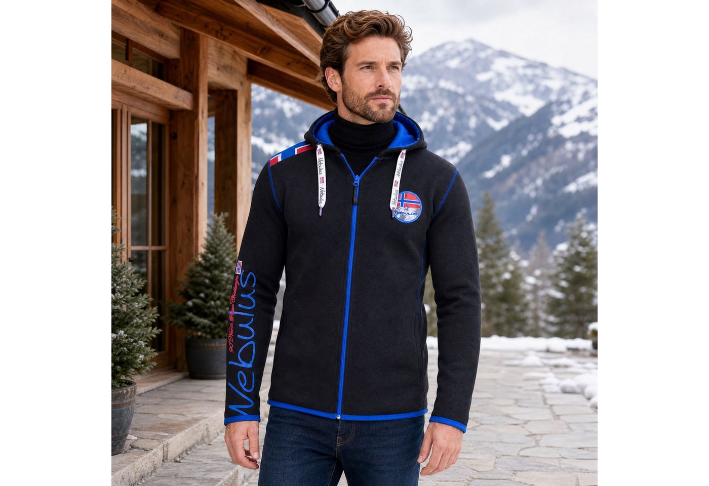 Nebulus Sweatjacke TURIOL, P6530 - Herren, schwarz-kobalt, M – Bild 3 von 5