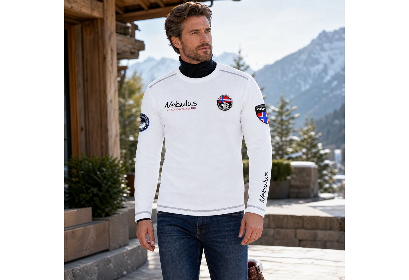 Nebulus Sweatshirt BOOGY, Q972 - Herren, weiß, XL – Bild 4 von 5
