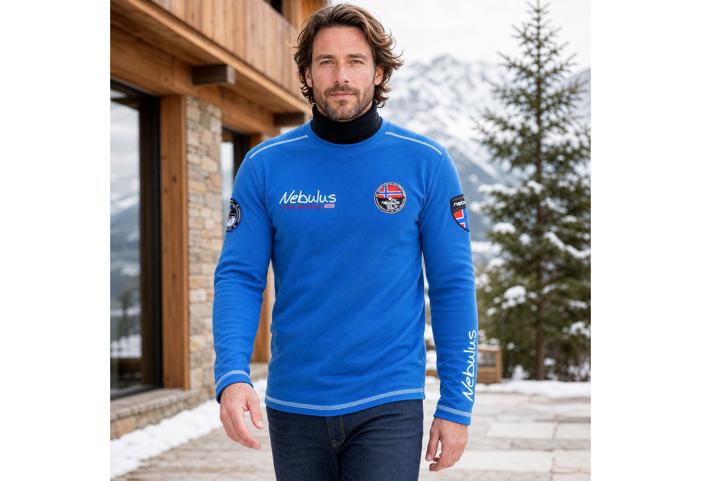 Nebulus Sweatshirt BOOGY, Q971 - Herren, kobaltblau, XL – Bild 5 von 5