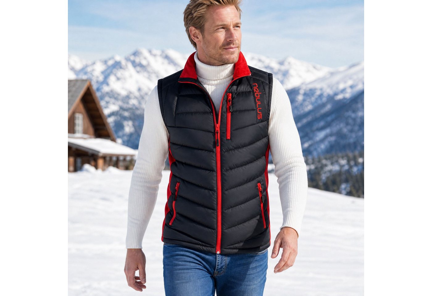 Nebulus Weste & Hemd REVIVAL, P4738 - Herren, schwarz-rot, M – Bild 4 von 5