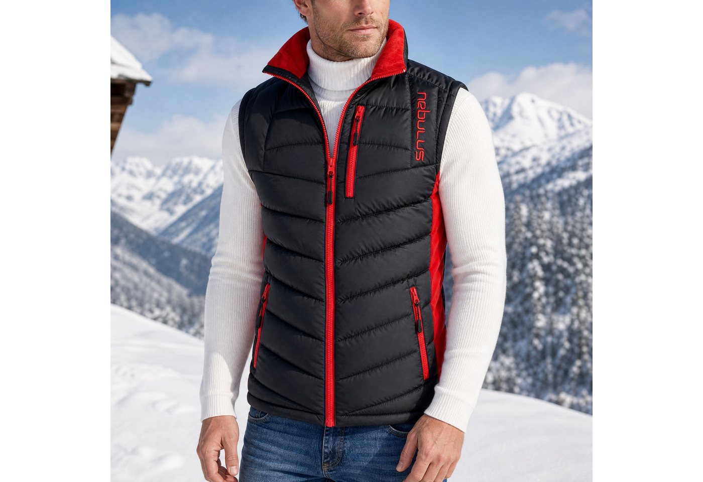 Nebulus Weste & Hemd REVIVAL, P4738 - Herren, schwarz-rot, M – Bild 5 von 5