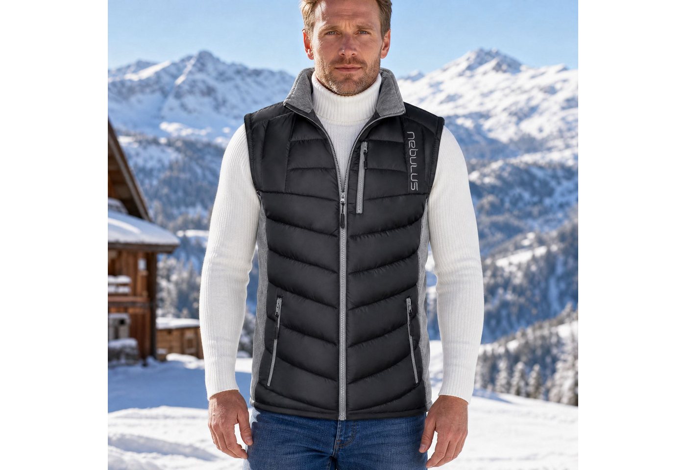 Nebulus Weste & Hemd REVIVAL, P4735 - Herren, schwarz-grau, XXL – Bild 5 von 5