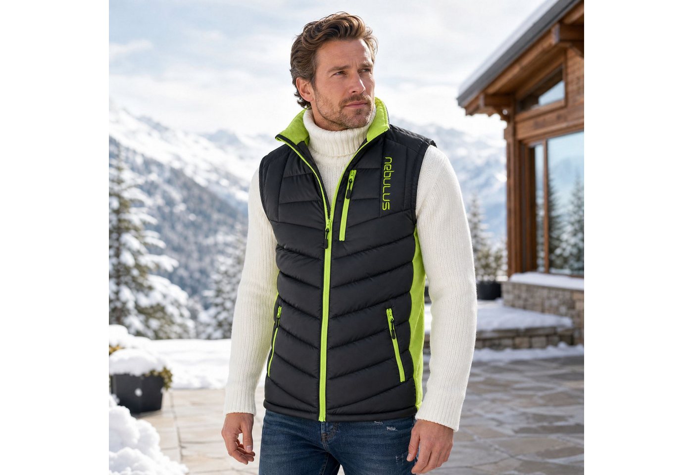 Nebulus Weste & Hemd REVIVAL, P4736 - Herren, schwarz-lime, M – Bild 3 von 5
