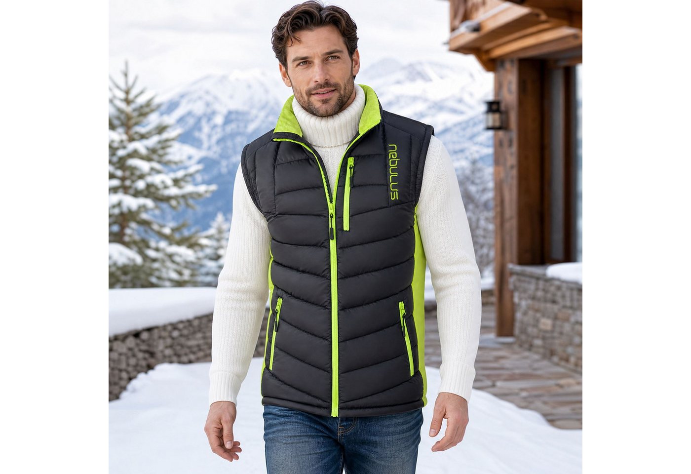 Nebulus Weste & Hemd REVIVAL, P4736 - Herren, schwarz-lime, M – Bild 4 von 5