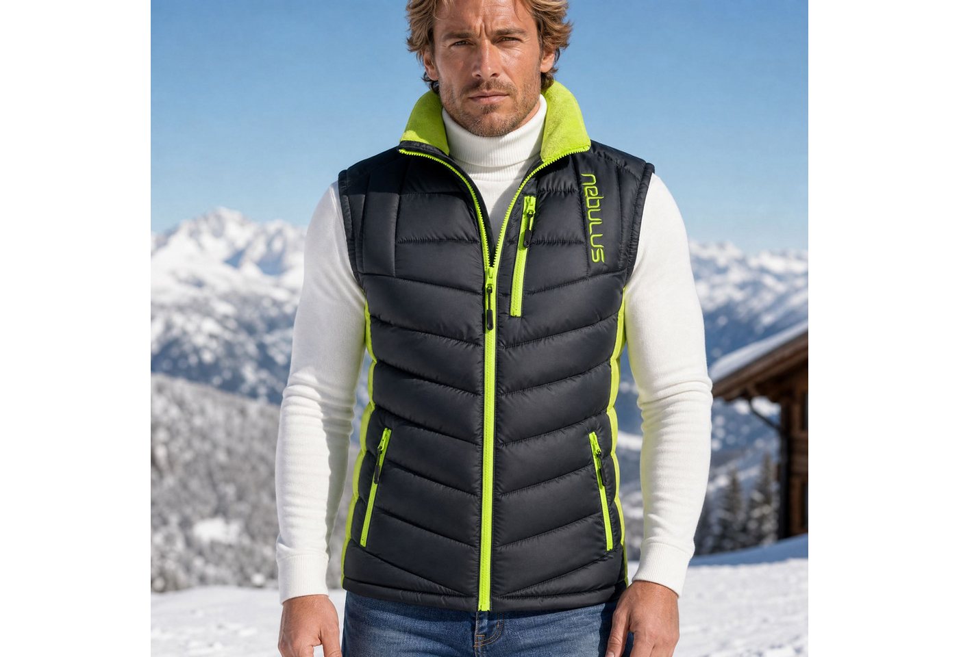 Nebulus Weste & Hemd REVIVAL, P4736 - Herren, schwarz-lime, M – Bild 5 von 5