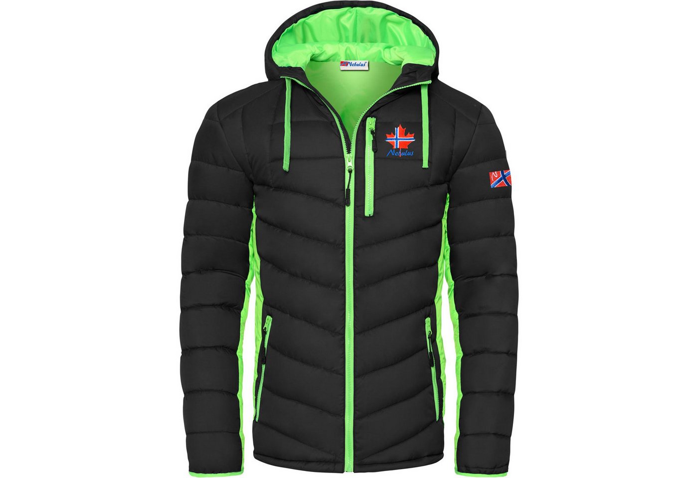 Nebulus Winterjacke MERIK, P5151 - Herren, schwarz-lime, M – Bild 2 von 5