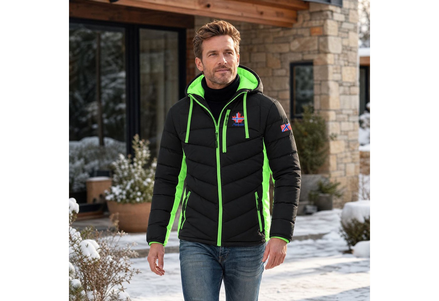 Nebulus Winterjacke MERIK, P5151 - Herren, schwarz-lime, M – Bild 5 von 5