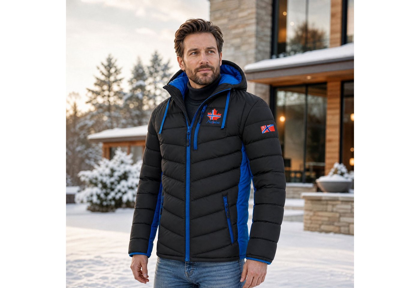 Nebulus Winterjacke MERIK, P4916 - Herren, schwarz-kobalt, S – Bild 4 von 5