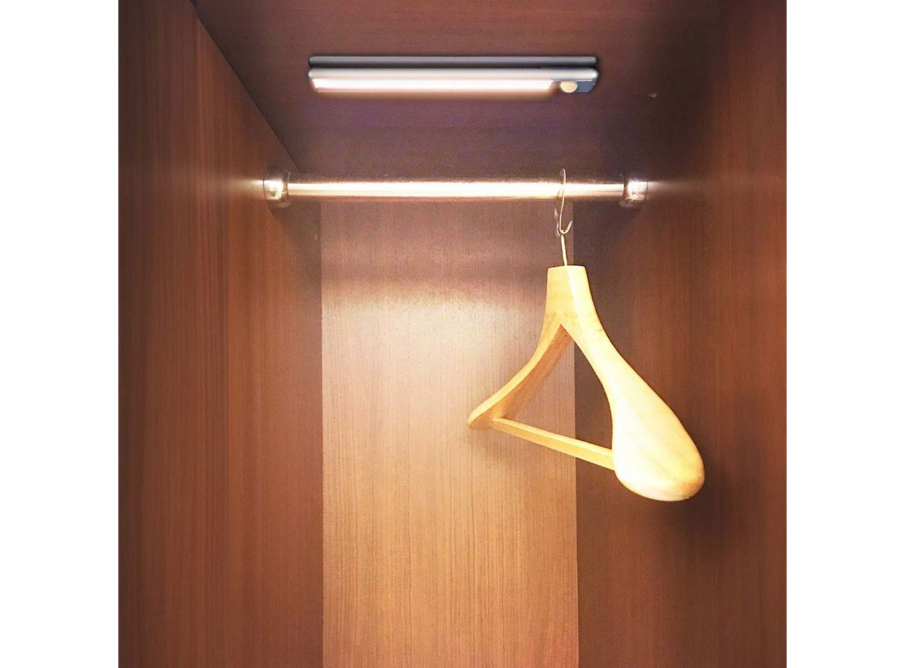 Nedis LED Lichtleiste Akku LED-Lichtleiste 20,5cm, Bewegungsmelder, USB-C, Magnet, Silber, LED fest integriert, Wiederaufladbare LED-Unterbauleuchte mit Bewegun – Bild 4 von 5