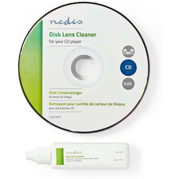 Nedis Reinigungs-CD CLDK100TP, Linsenreinigung, Reinigungs-CD, Bürsten, entfernt Staubpartikel