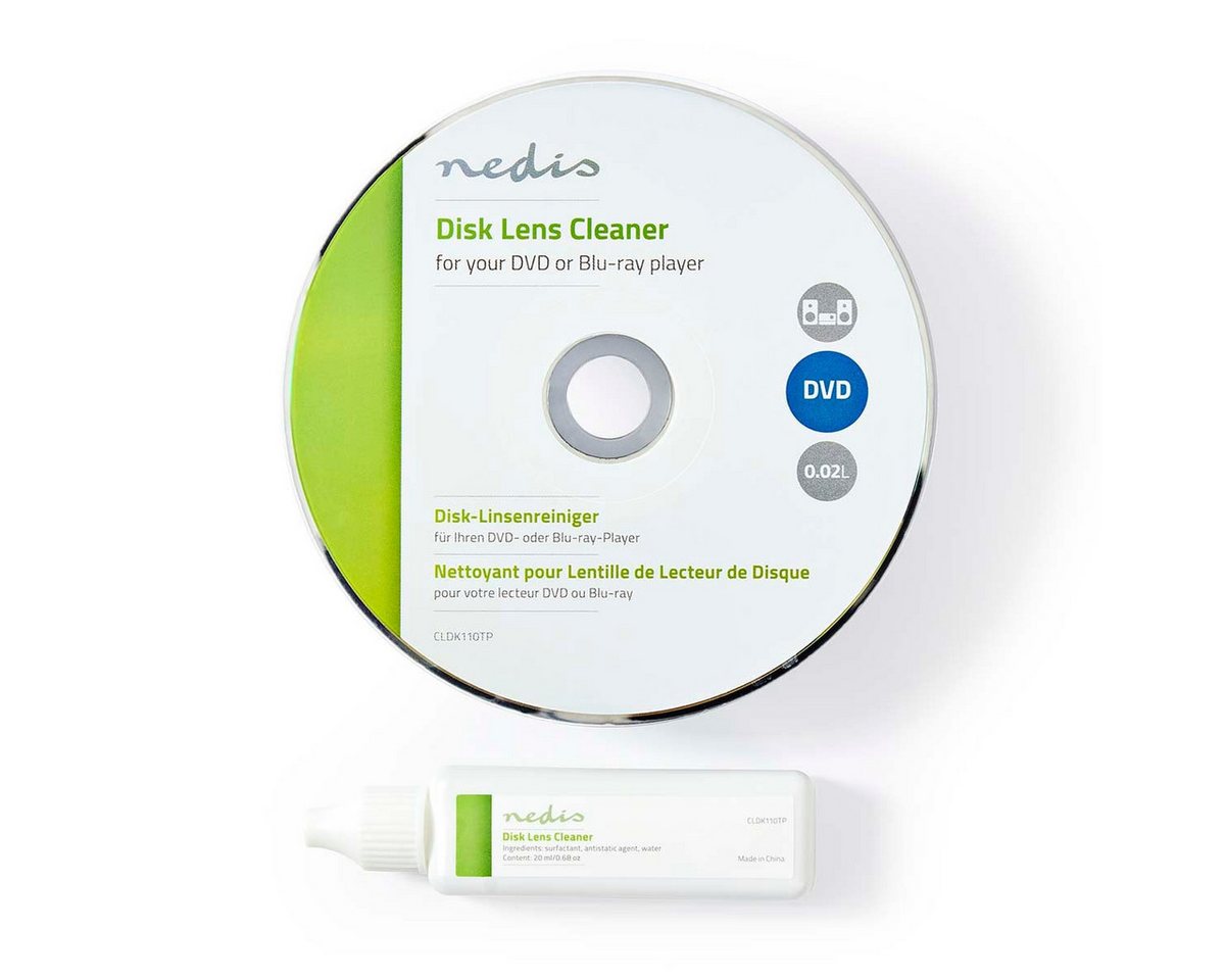 Nedis Reinigungs-CD CLDK110TP, Linsenreinigung, Reinigungs-DVD, Bürsten, Bildschirmmenü, Pflege – Bild 2 von 3