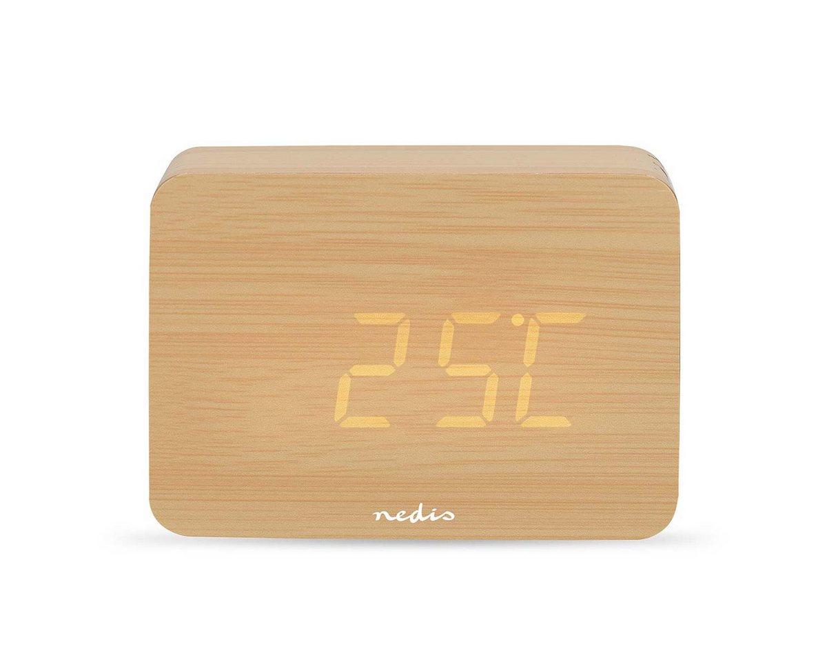 Nedis Wecker CLDK2008BN LED-Display, Datum, Raumtemperaturanzeige, Snooze-Funktion, USB – Bild 2 von 5