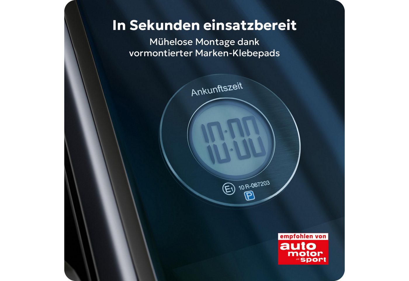NeedIt elektronische Parkscheibe ParkOne, Automatische Parkzeiterfassung, Magnetische Halterung – Bild 4 von 5