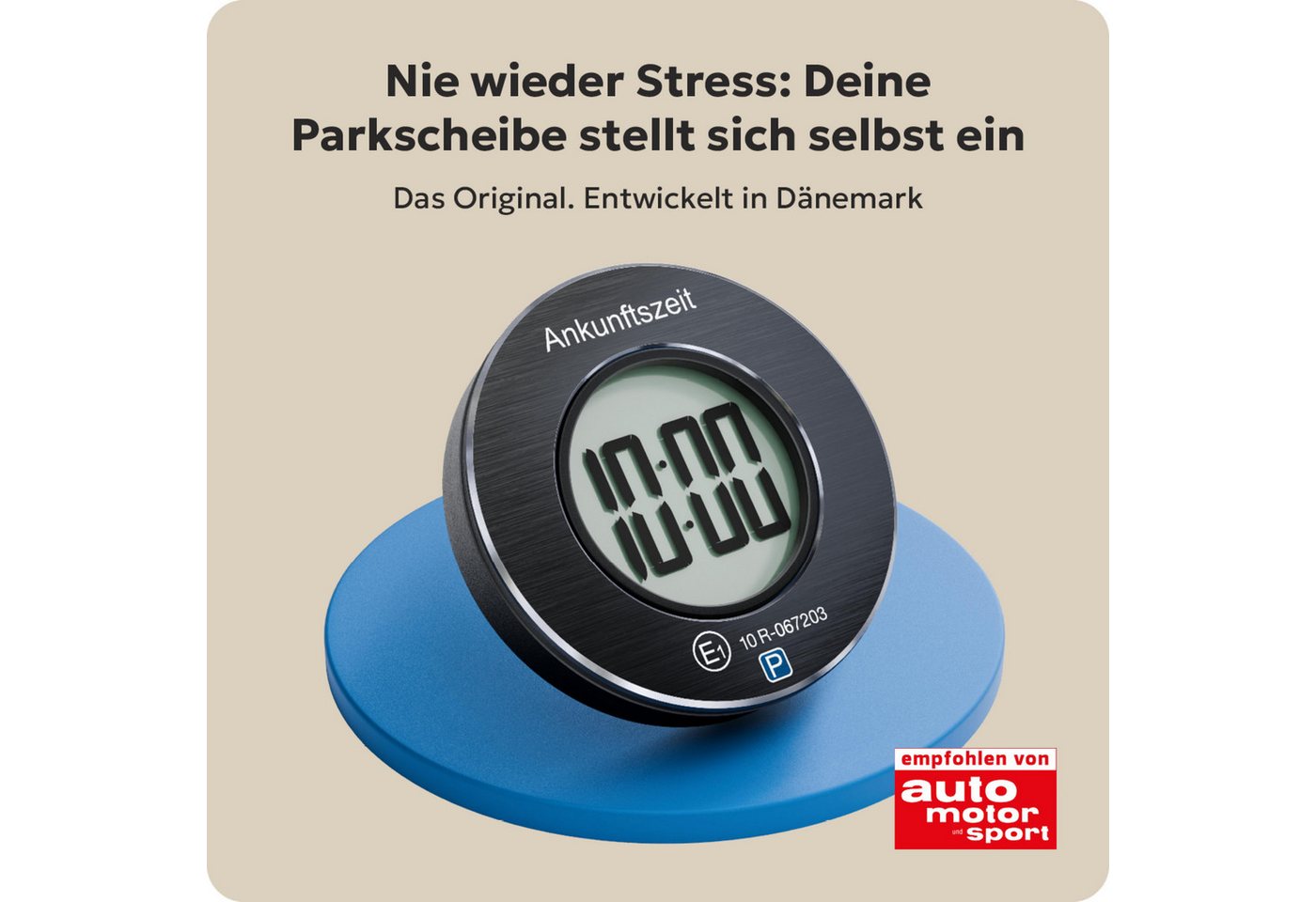 NeedIt elektronische Parkscheibe ParkOne, Automatische Parkzeiterfassung, Magnetische Halterung – Bild 5 von 5