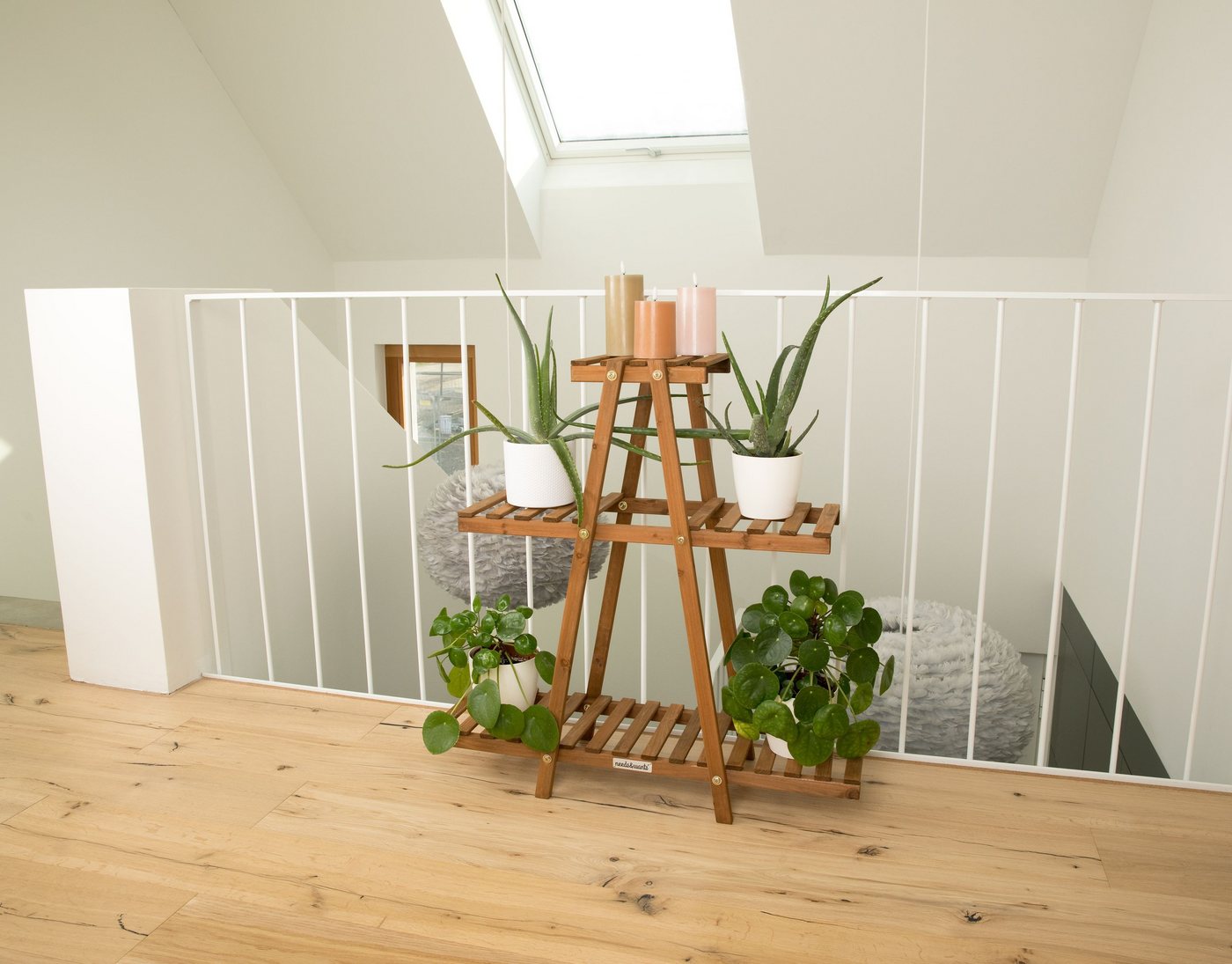 needs&wants® Blumenständer Pflanzenständer Blumentreppe Pflanzenregal Blumenregal Pflanzentreppe, Outdoor Indoor Balkon draußen Blumenleiter Pflanzleiter Pflanz – Bild 3 von 5