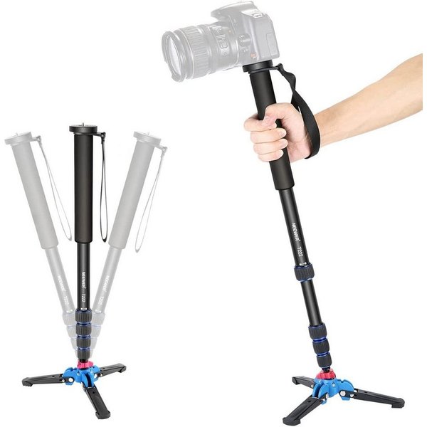 Neewer T222 Ausziehbares Einbeinstativ, Abnehmbarer und Faltbarer Halterung Einbeinstativ (höhenverstellbar von 52 bis 168 cm, 5kg Tragkraft, für DSLR-Kameras)
