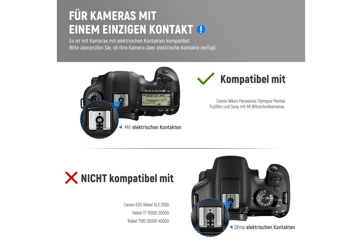 Neewer TT560 Blitz für Canon, Sony, Nikon DSLR mit Tasche & Zubehör Blitzgerät, (eine 8 stufige Leistungsregelung) – Bild 3 von 5