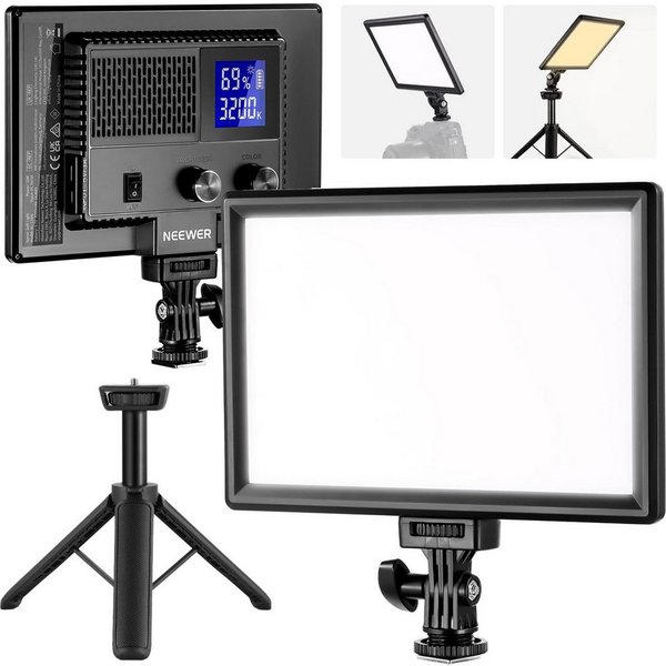 Neewer Videoleuchte NL-116AI 9" LED Videolicht Panel dimmbares weiches Licht