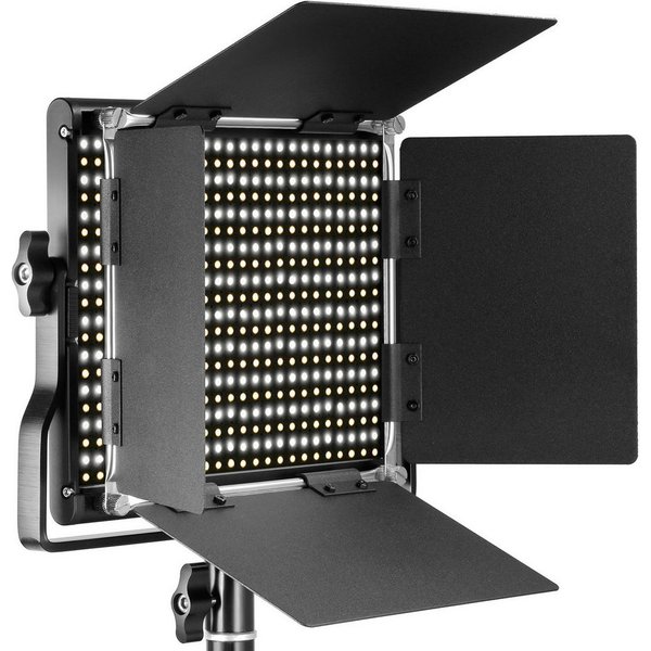 Neewer Videoleuchte NL660 Professionelle Metall LED Videoleuchte, Bicolor, Dimmbare, CRI96+, 3200-5600K, mit U Halterung und Barndoor, Fotolicht für Studio