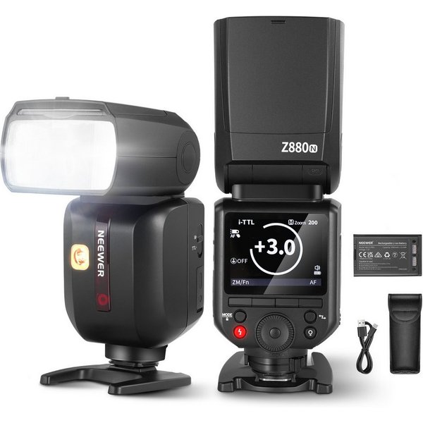 Neewer Z880-N 2,4G 76Ws TTL Blitzgerät für Nikon, 1/8000s HSS 3000mAh Blitze Blitzgerät, (kompatibel mit Godox, TTL/M Schnellschalter TCM Taste Volle Leistung)