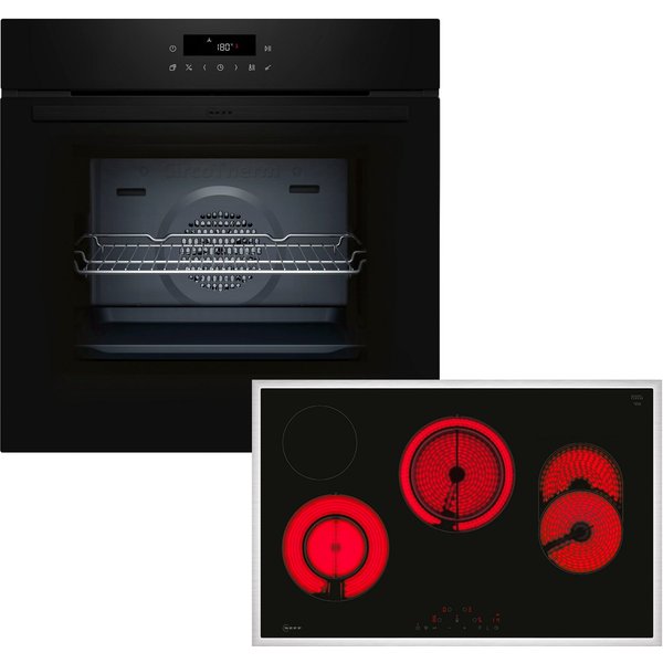NEFF Backofen-Set BTX48PB0, mit Teleskopauszug nachrüstbar, Pyrolyse-Selbstreinigung, AirFry für Knuspriges & Bräterzone für großes Bratgeschirr